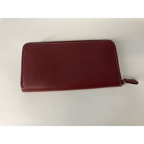 COACH 54007 LARGE WINE CROSSGRAIN LEATHER WALLET - Picture 2 of 16